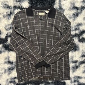 Crossings Black and Gray Checkered Sweater